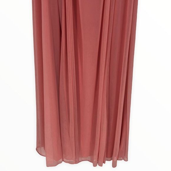 Jenny Yoo Full Length Convertible Chiffon Dress Gown Apricot size 14 NWT JY515 - Picture 6 of 16